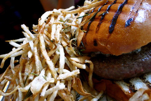 Chargrilled Burger with Roquefort Cheese & Shoestrings