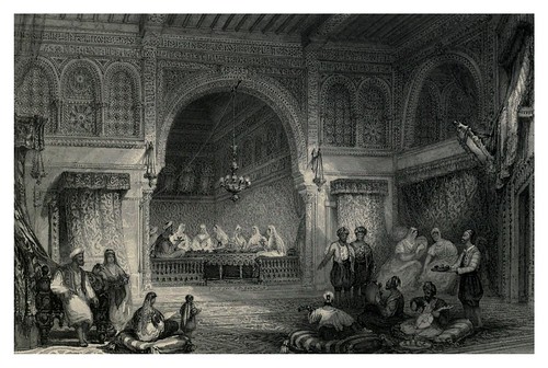 028-Interior de una casa oriental-The gallery of Scripture engravings, historical and landscape Vol II