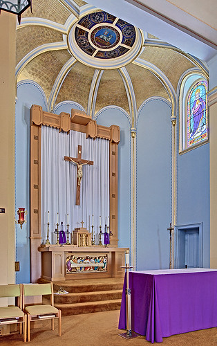 Immaculate Conception (Saint Mary's) Roman Catholic Church, in Brussels, Calhoun County, Illinois, USA - sanctuary 2