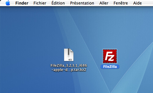icône FileZilla décompressée