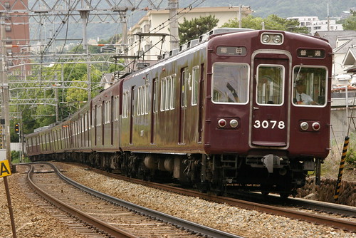 Hankyu3000series in Okamoto`Mikage,Kobe,Hyōgo,Japan 2009/5/29