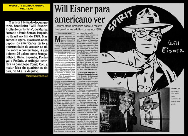 "Will Eisner para americano ver" - O Globo - 01/07/2005