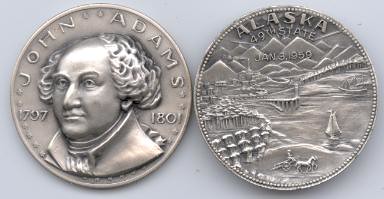 John Adams Alaska Statehood silver medal