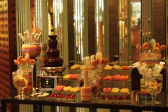 candy buffet and choco fountain