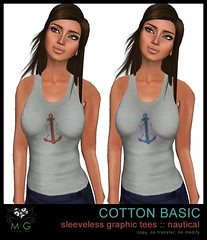 [MG fashion] sleeveless graphic tees :: nautical 3