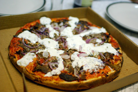 Kebab pizza