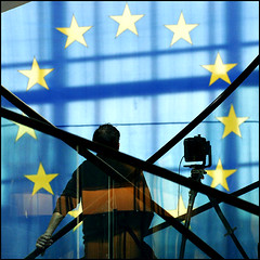 EU flag at the European Parliament