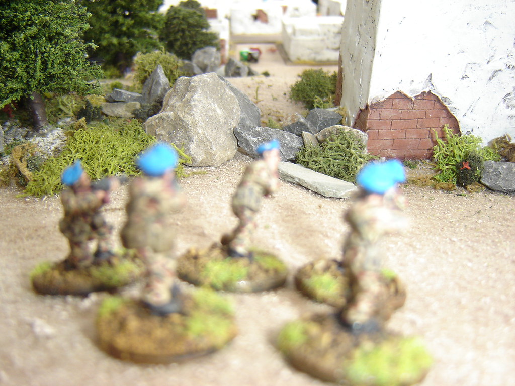 Airborne advance into tower overlooking town