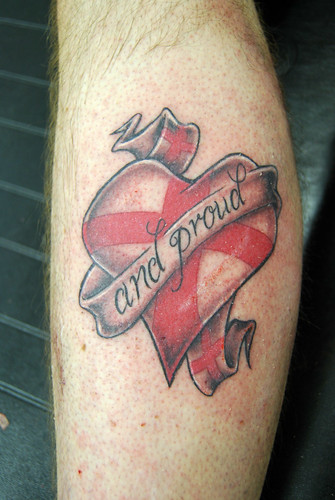 heart cross tattoo. st george cross heart and