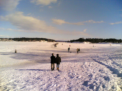 Winter at a beach in Oslo Norway