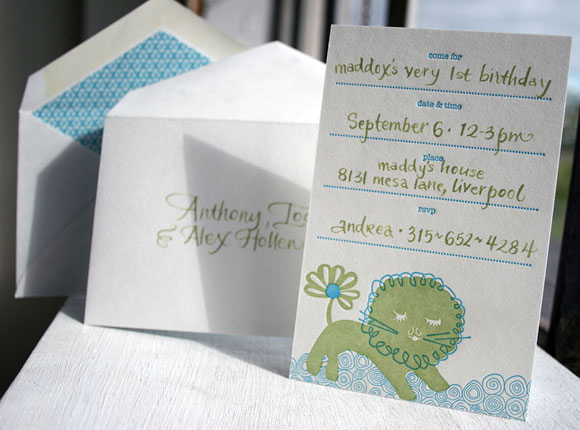 Liony invitation with calligraphy - by Smock
