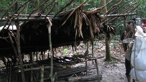 a poachers camp on the edge of the study area