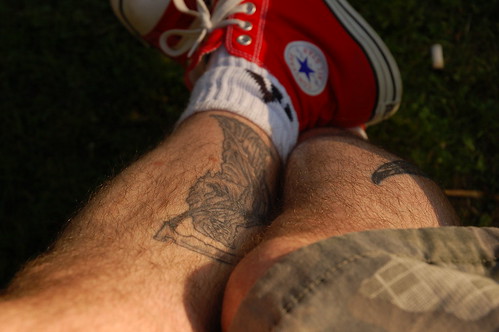 Sexy Leg Grim Reaper Death (Deth)Tattoo Converse Baseball Boot Shot 