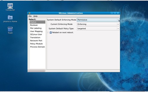 Setting SELinux enforcing mode in Fedora 10