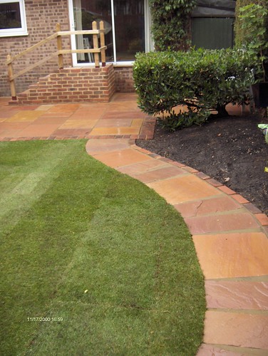 Indian Sandstone Patio and Lawn Image 21
