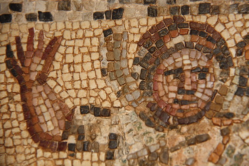 Mosaic high five, Tripoli Museum, Libya