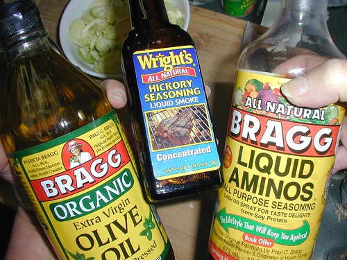 Bragg EVOO, Hickory Seasoning, Bragg Liquid Aminos