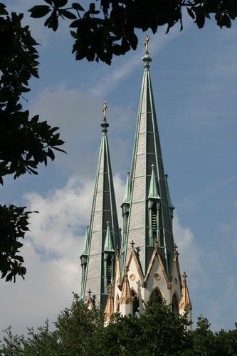 Spires of the Cathedral of St. John The Baptist, Savannah.