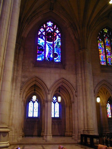 The Space Window with actual moon rock at the National Cathedral, Washington DC, July 4, 2002