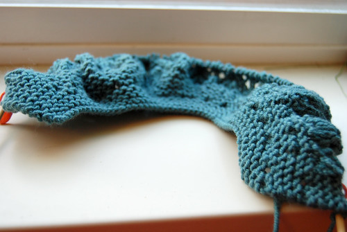 February Blue Baby Sweater in repose