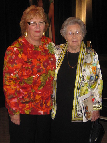 Susan receiving a lifetime achievement award (with her mom at right)