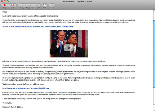 email from President Obama
