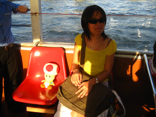 Taking ride on a water taxi