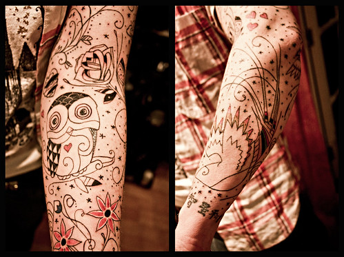 Elbow Web Tattoo Designs 