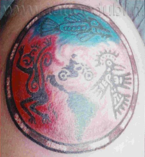 earth wind fire water tattoo on another motorcycle adventurer