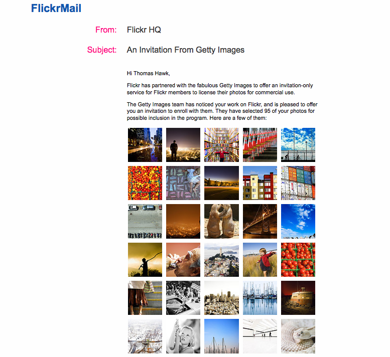 Flickr Getty invite