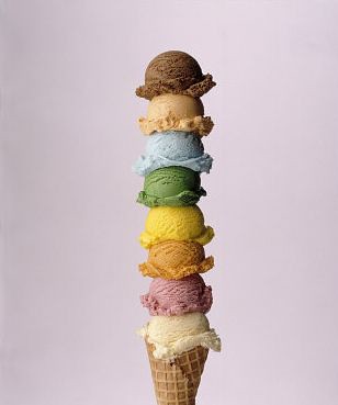 ~Ice Cream Cone with Many Colored Scoops by ~Devil's Angel~.