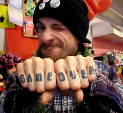  Jeff's classic video game game over knuckle tattoos It's the last 