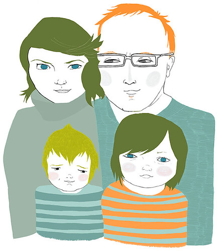 Custom portrait… family of four