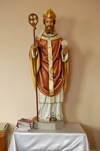 Saint Norbert Roman Catholic Church, in Hardin, Illinois, USA - statue of Saint Norbert