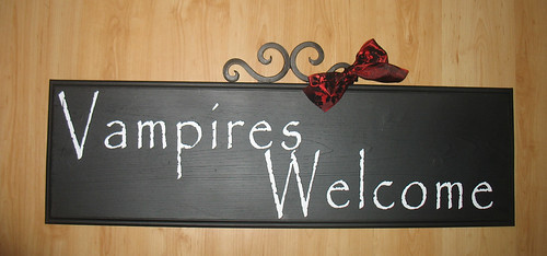 Vampires Welcome sign