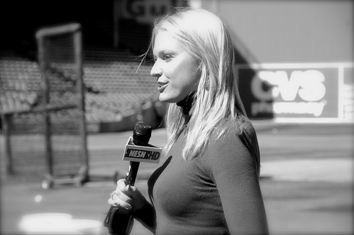 NESN's Heidi Watney next to our live shot position April 5 