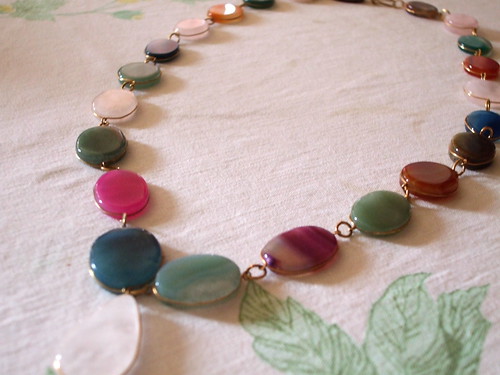 Coloured agate necklace