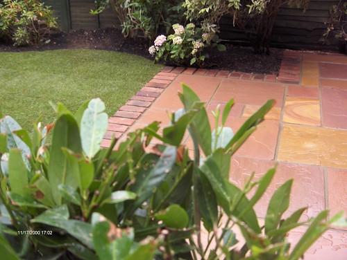Indian Sandstone Patio and Lawn Image 2