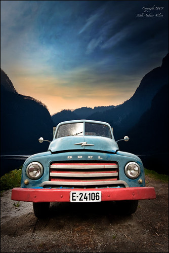 An old Opel Truck in Norwegian landscape