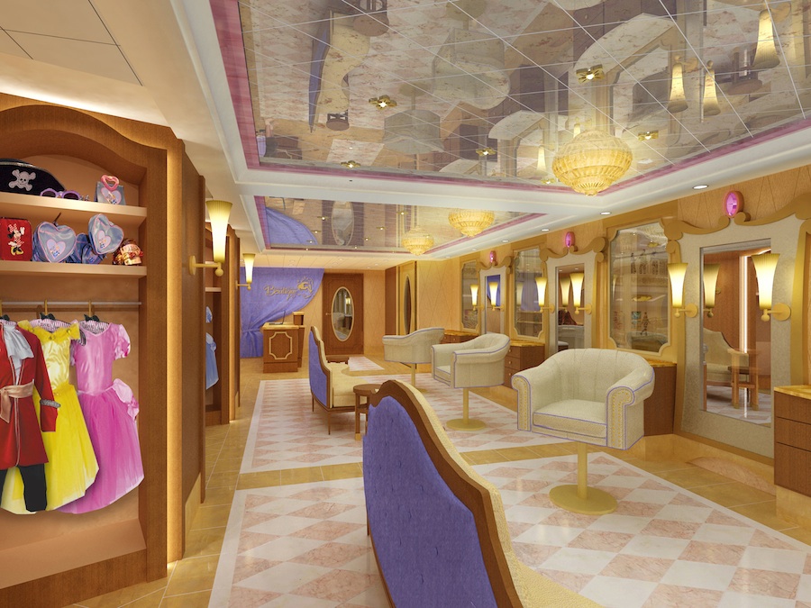 Young cruisers can enjoy magical makeovers at Bibbidi Bobbidi Boutique on the Disney Fantasy.