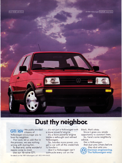 Vw Golf Gti Mk2 16v. VW Golf GTI Mk2 16v Advert From 1989 - a photo on Flickriver