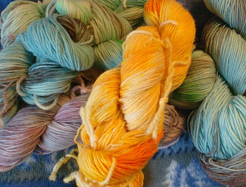 Hand dyed cashmere merino sock yarn by Joyuna on Etsy
