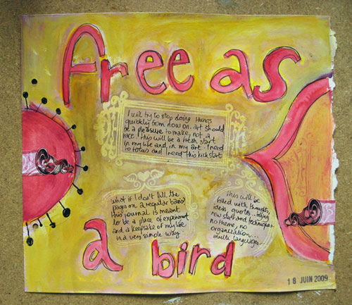 Free as a bird {art journal page}