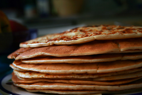 Pile of thin pancakes