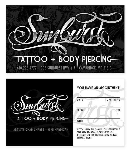 Sunburst Tattoo - Business Card Design 1 of 2 | Flickr - Photo Sharing!