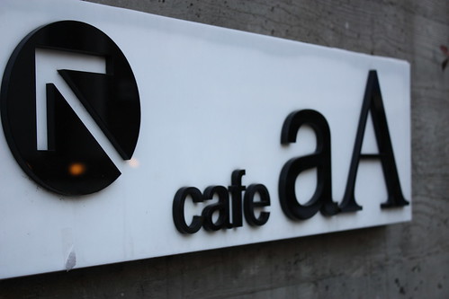 aA Design Cafe sign