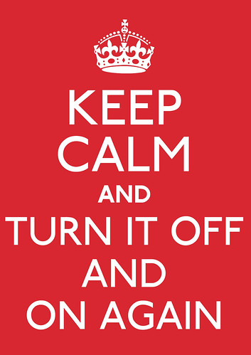 Keep calm and turn it off and on again by Adam Bowie