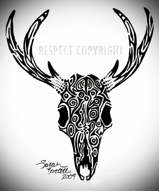 Deer Skull Tattoo. Since the tribal tattoos I did on my hand were apparently 