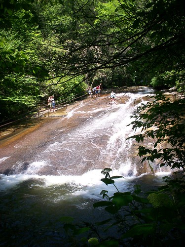 sliding rock waterfall