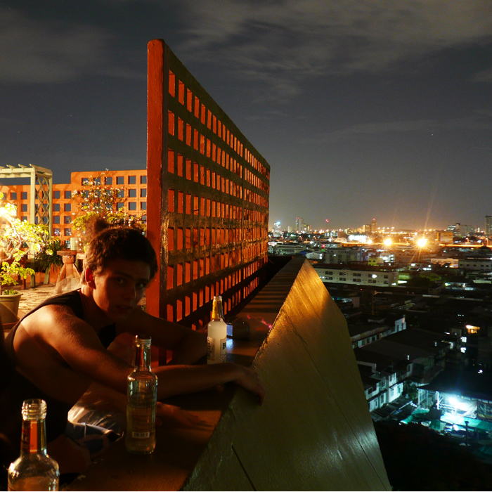 Sipping on the rooftop
